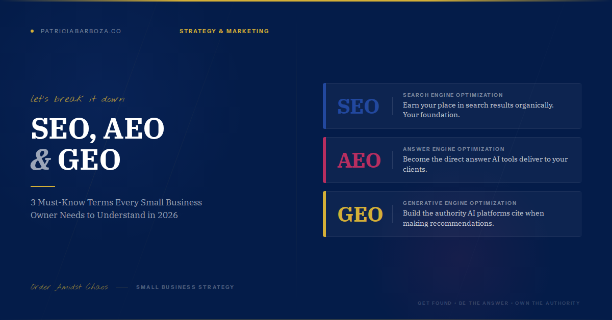 SEO AEO GEO guide for small business owners